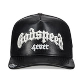 Godspeed Forever Black Leather Trucker Hat